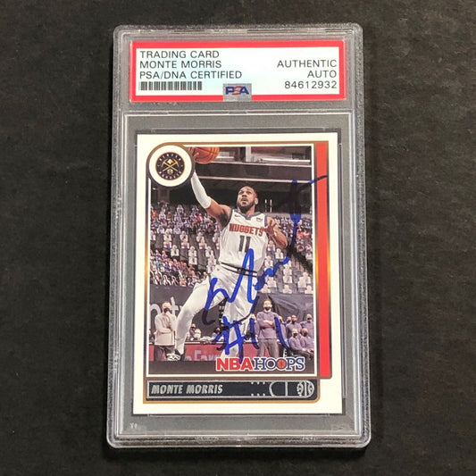 2021-22 NBA Hoops #51 Monte Morris Signed Card PSA Slabbed Nuggets