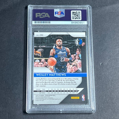 2018-19 Prizm #290 Wesley Matthews Signed Card AUTO PSA Slabbed Mavericks
