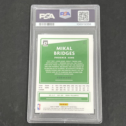 2020 Panini Donruss Optic #54 Mikal Bridges signed card PSA 10 Auto A