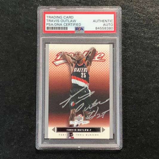 2003-04 Upper Deck MVP #223 Travis Outlaw Signed Card AUTO PSA Slabbed Portland