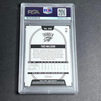 2020-21 NBA Hoops #230 Theo Maledon Signed Card AUTO Grade 10 PSA Slabbed RC