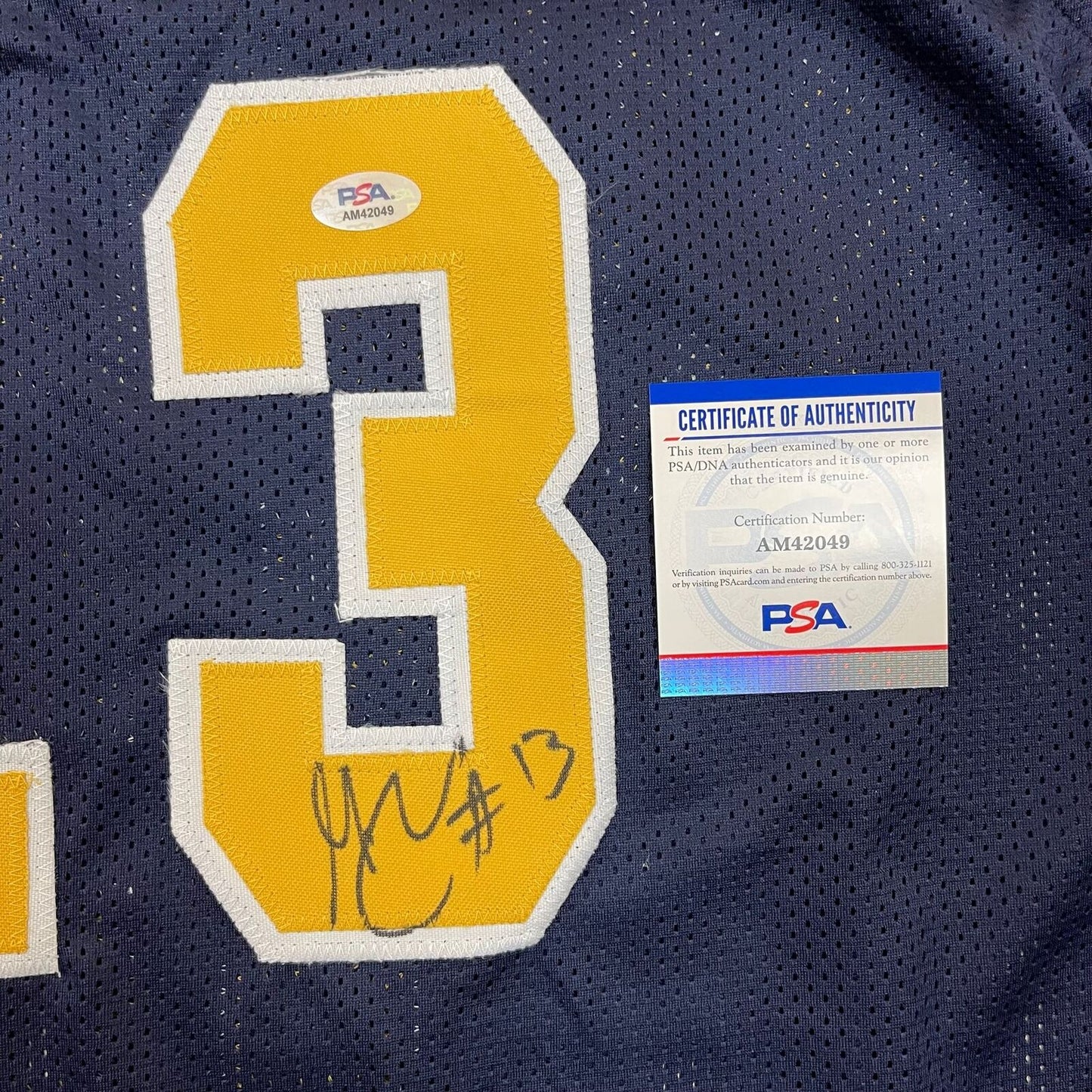 Mo Wagner signed jersey PSA/DNA Michigan Autographed