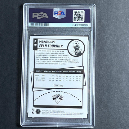 2021-22 NBA Hoops #39 Evan Fournier Signed Card AUTO 10 PSA Slabbed Knicks