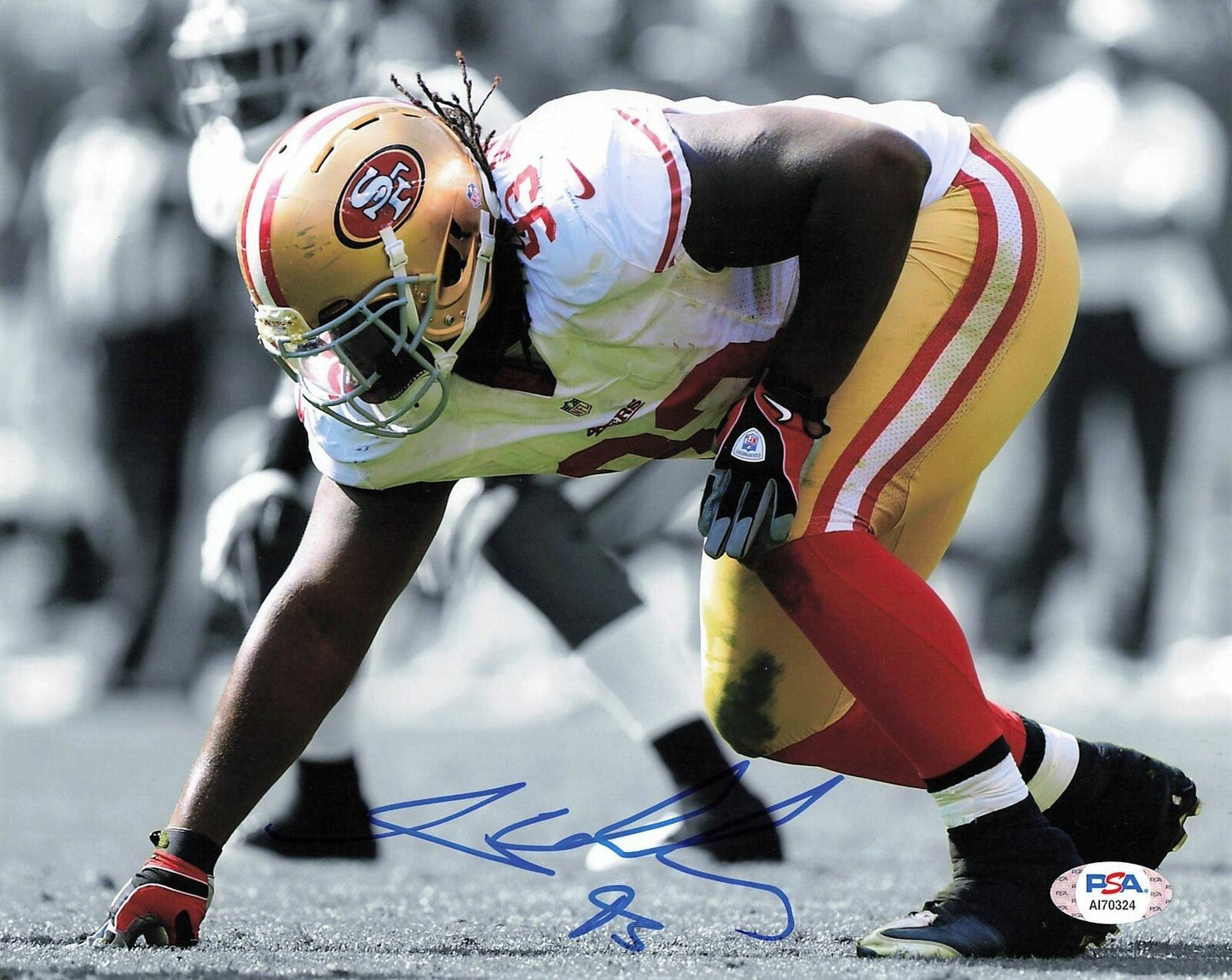 TANK CARRADINE signed 8x10 photo PSA/DNA San Francisco 49ers Autographed