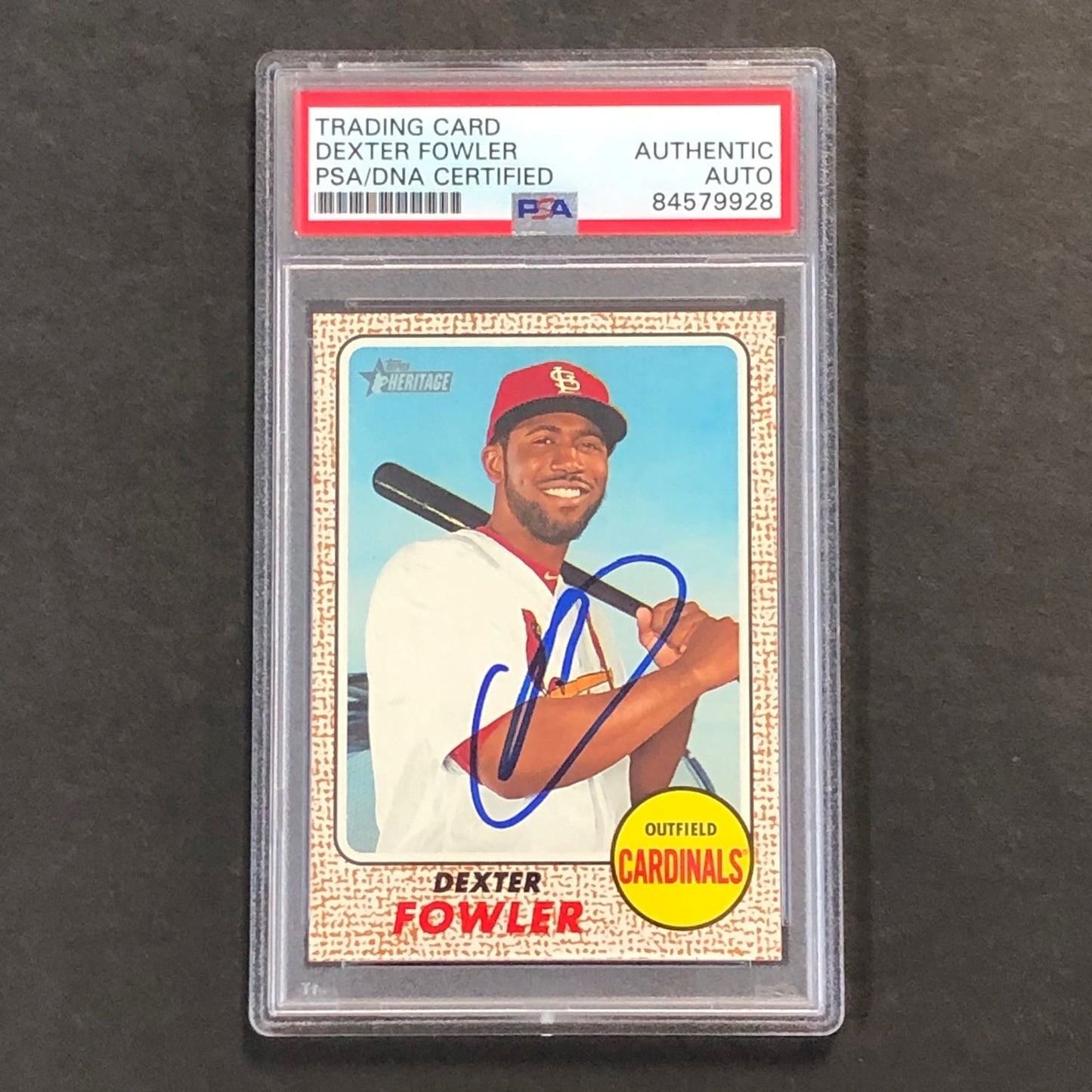 2017 Topps Heritage #106 Dexter Fowler Signed Card PSA Slabbed Auto Cardinals
