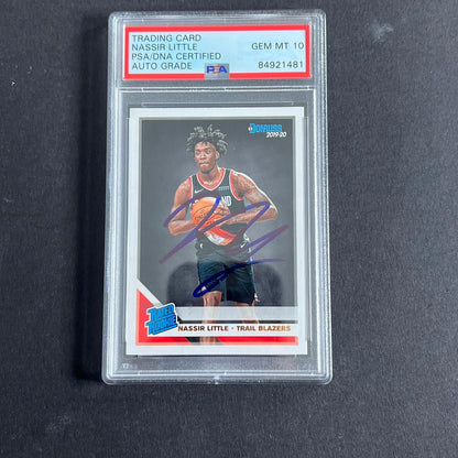 2019-20 Donruss Rated Rookie #223 Nassir Little Signed Rookie Card AUTO 10 PSA S