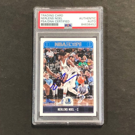 2017-18 Panini NBA Hoops #129 Nerlens Noel Signed Card AUTO PSA Slabbed Maverick