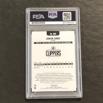 2017-18 NBA HOOPS #289 JAWUN EVANS Signed Card AUTO 10 PSA Slabbed RC Clippers
