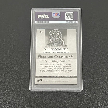 2021 The Upper Deck Goodwin Champions #39 Paul Bissonnette Signed Card AUTO PSA