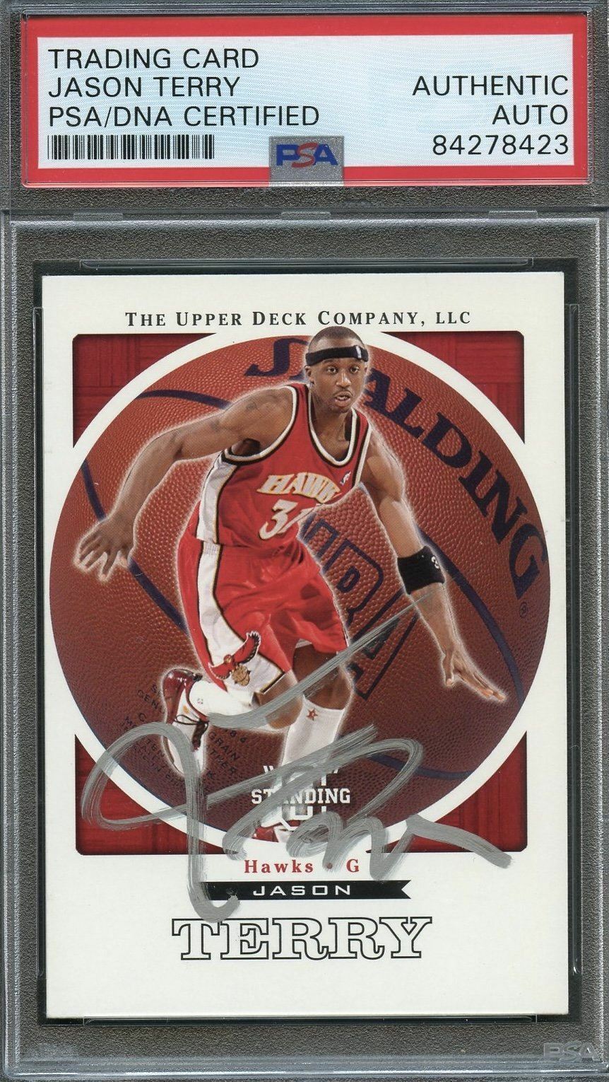 2003 Upper Deck #2 Jason Terry Signed Card AUTO PSA Slabbed Hawks