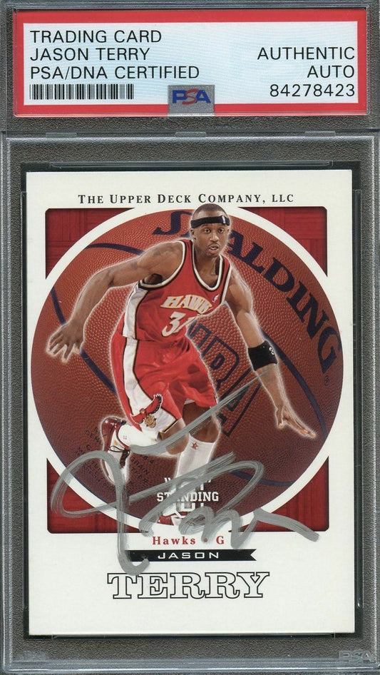 2003 Upper Deck #2 Jason Terry Signed Card AUTO PSA Slabbed Hawks