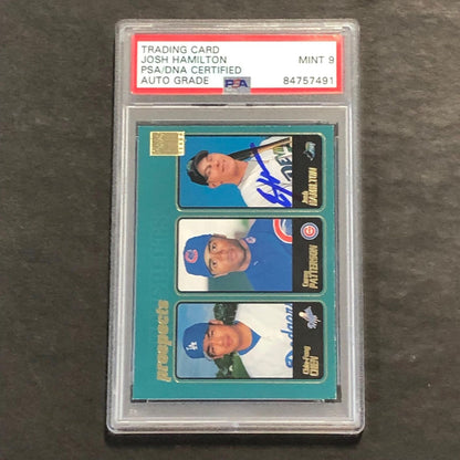 2001 Topps Baseball Prospects #362 Josh Hamilton Signed Card PSA Slabbed Auto 9