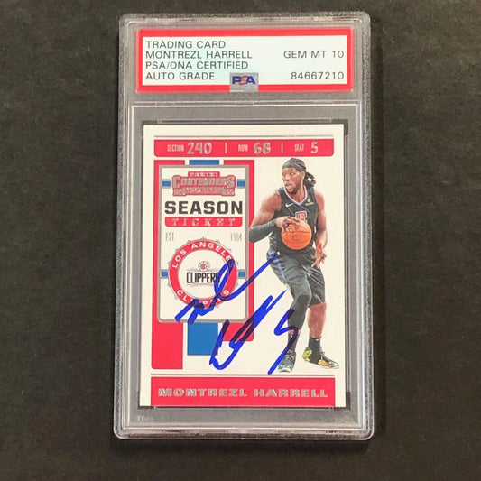 2019-20 NBA Panini Contenders #83 Montrezl Harrell Signed Card AUTO 10 PSA Slabb