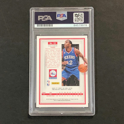 2012-13 Panini Crusade #33 Evan Turner Signed Card AUTO PSA Slabbed 76ers