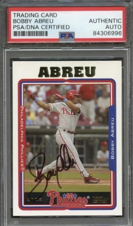 2005 Topps #194 Bobby Abreu Signed Card PSA Slabbed Auto