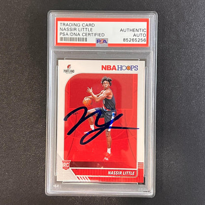 2019-20 NBA Hoops #220 Nassir Little Signed Rookie Card AUTO PSA Slabbed RC Blaz