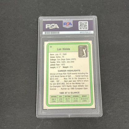 1981 Donruss PGA Tour Lon Hinkle #29 Signed Card Auto PSA Slabbed Golf