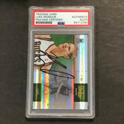 2009-10 Panini Studio #87 Luke Ridnour Signed Card AUTO PSA Slabbed Bucks