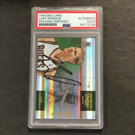 2009-10 Panini Studio #87 Luke Ridnour Signed Card AUTO PSA Slabbed Bucks