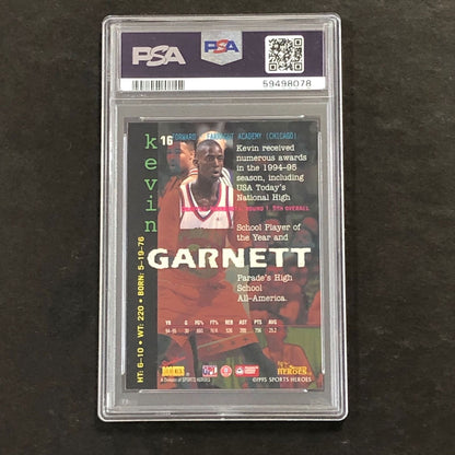 1995 Signature Rookies #16 Kevin Garnett PSA 5 EX TimberWolves