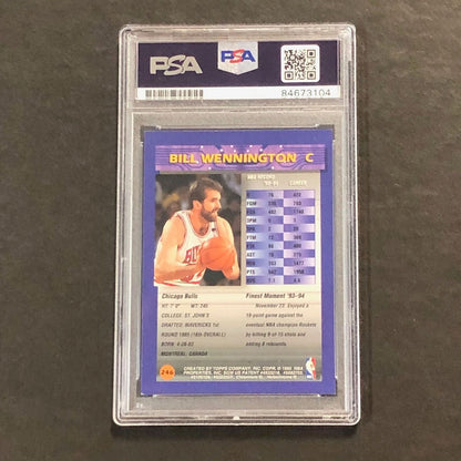 1994-95 Topps Finest #246 Bill Wennington Signed Card AUTO GRADE 10 PSA Slabbed