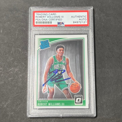 2018-19 Donruss Rated Rookie #167 Robert Williams III Signed Card AUTO PSA/DNA S