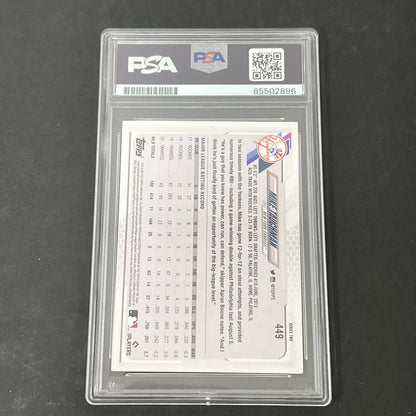 2021 Topps Baseball Series 2 #449 Mike Tauchman signed card PSA Auto 10