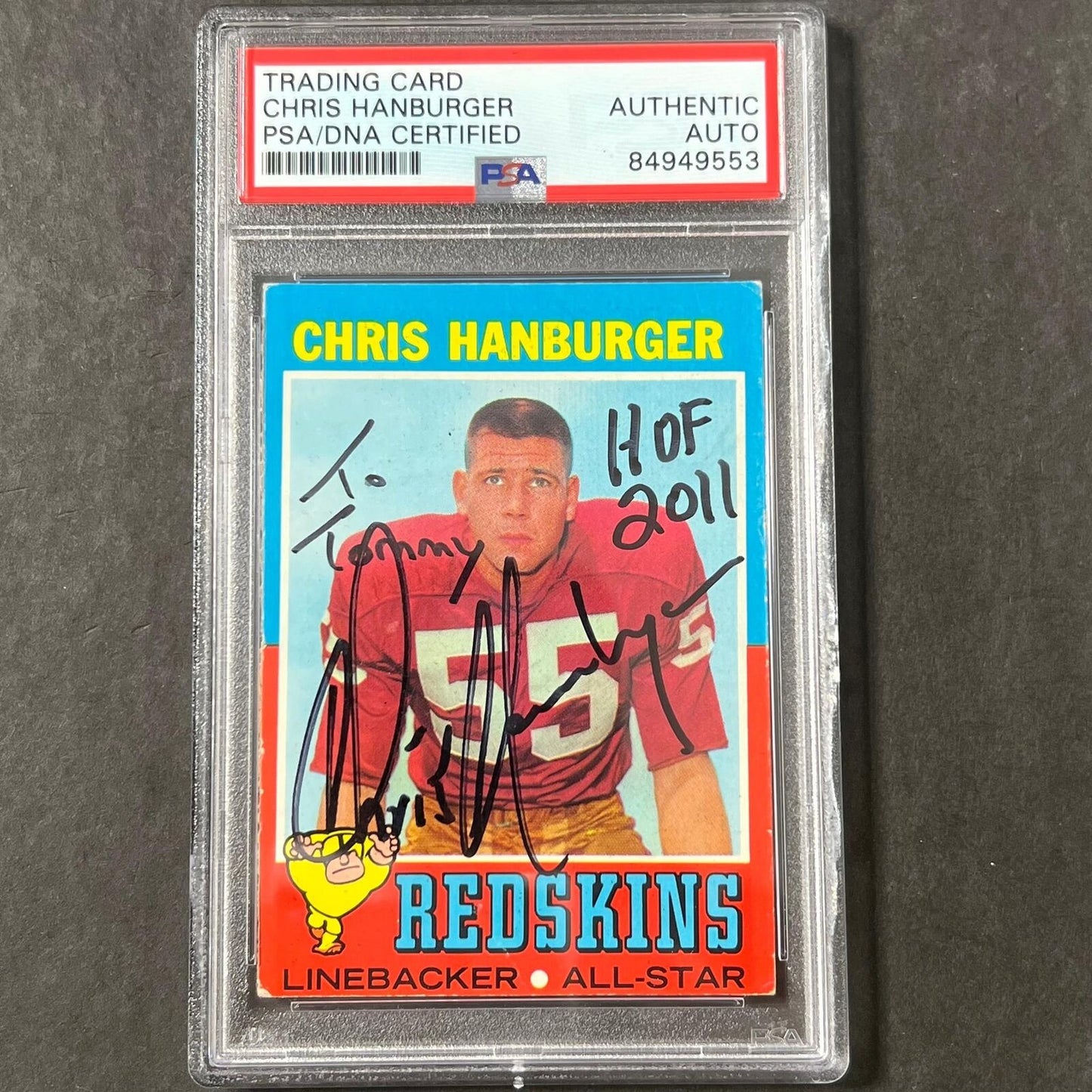 1970 Topps #97 Chris Hanburger Signed Card AUTO PSA slabbed Washington Football