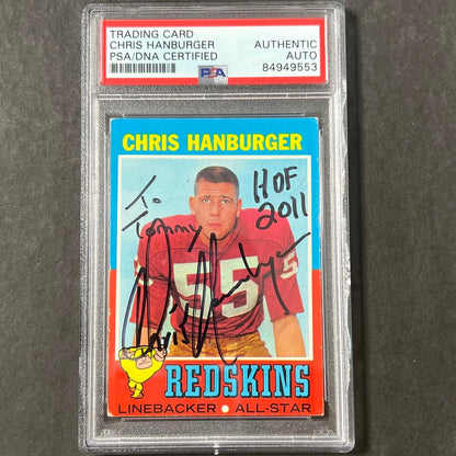 1970 Topps #97 Chris Hanburger Signed Card AUTO PSA slabbed Washington Football