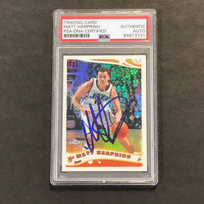 2005-06 Topps Chrome #83 Matt Harpring Signed Card AUTO PSA Slabbed Jazz