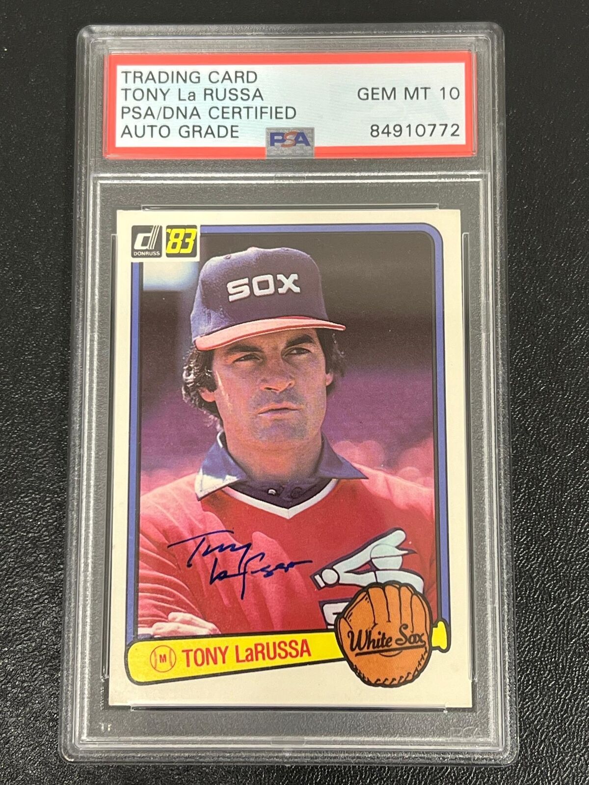 1989 Donruss #571 Tony La Russa Signed Card Auto 10 PSA Slabbed White Sox