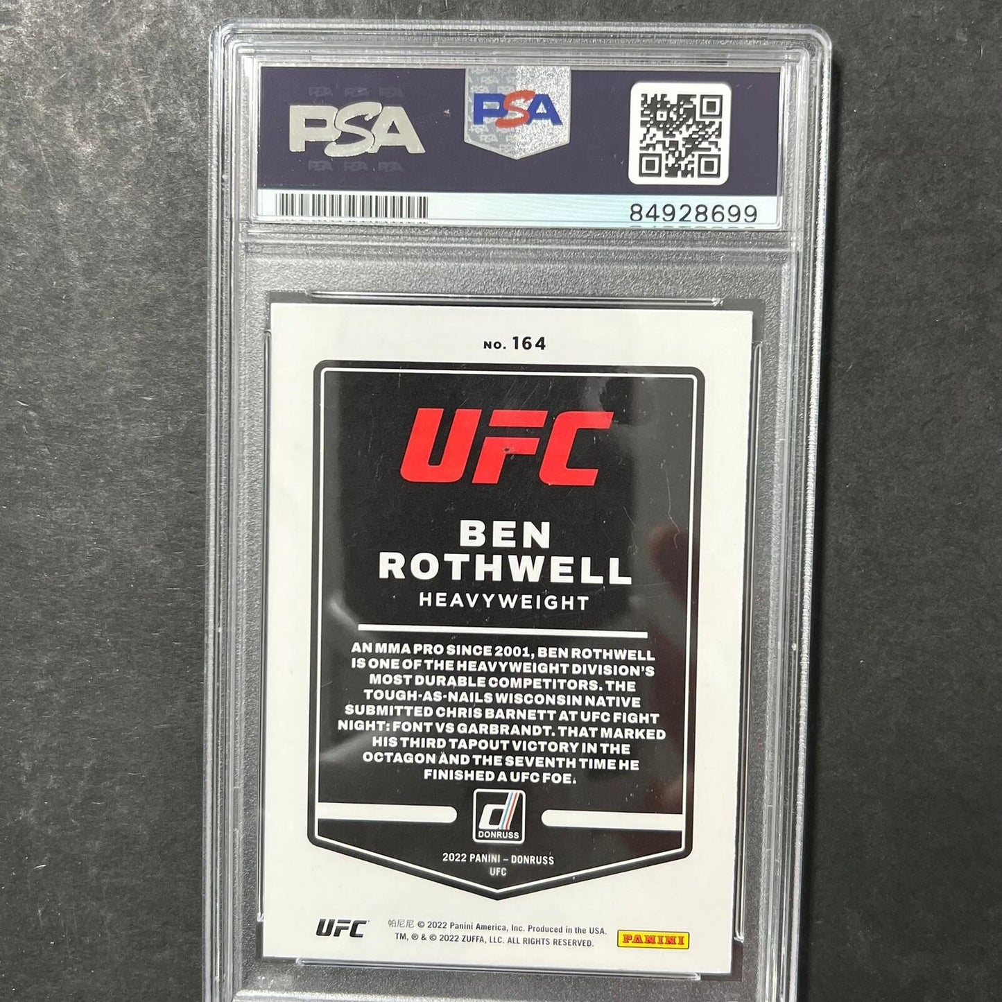 2022 Panini Donruss #164 Ben Rothwell Signed Card AUTO PSA Slabbed UFC