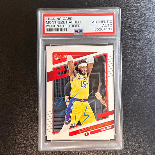 2021-22 Panini Donruss #181 Montrezl Harrell Signed Card AUTO PSA Slabbed Wizard