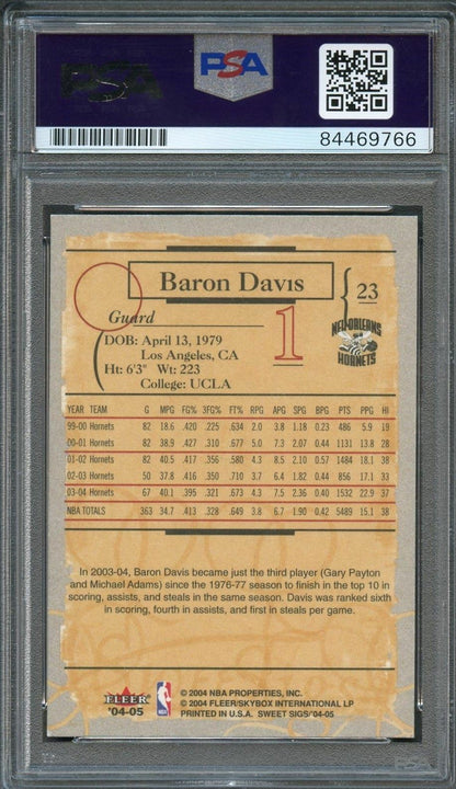 2004-05 Fleer Sweet Sigs #23 Baron Davis Signed AUTO PSA Slabbed Hornets