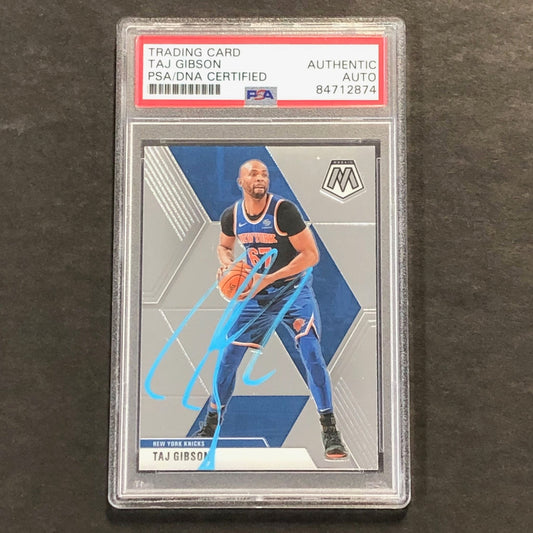 2019-20 Mosaic Panini #121 Taj Gibson Signed Card AUTO PSA Slabbed Knicks