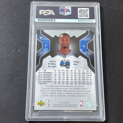 2007-08 Upper Deck SP #88 Rashard Lewis Signed Card AUTO GRADE 10 PSA/DNA Slabbe