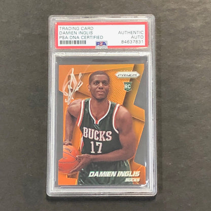 2014-15 Panini Prizm #299 Orange 118/139 Damien Inglis Signed Card AUTO PSA Slab