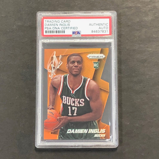 2014-15 Panini Prizm #299 Orange 118/139 Damien Inglis Signed Card AUTO PSA Slab