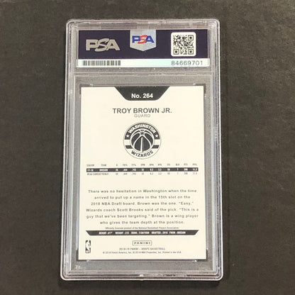 2018-19 Panini NBA Hoops #264 TROY BROWN JR. Signed Card AUTO PSA RC Rookie Slab