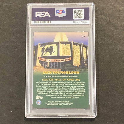 2001 Topps Football #JY Signed Card Jack Youngblood PSA Slabbed Auto Rams