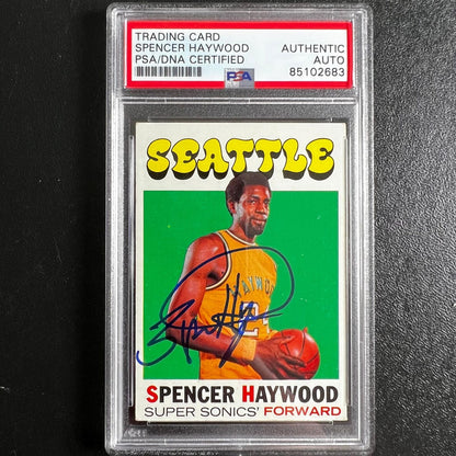 1971-72 Topps #20 Spencer Haywood Signed Card AUTO PSA Slabbed Sonics