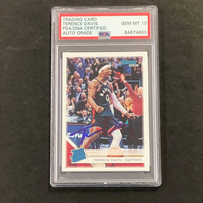 2019-20 DonRuss Rated Rookie #196 Terence Davis Signed Card AUTO 10 PSA Slabbed