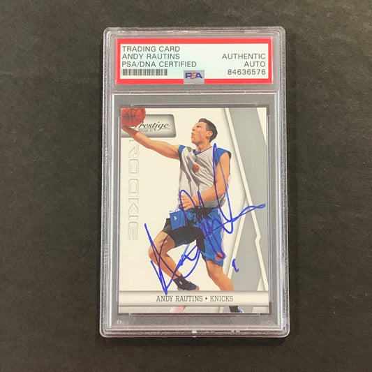 2010-11 Panini Prestige #188 ANDY RAUTINS Signed Card AUTO PSA Slabbed RC Knicks