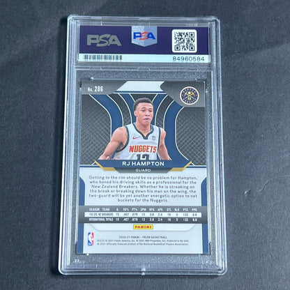 2020-21 Panini Prizm #286 RJ Hampton signed Auto Card PSA/DNA Slabbed RC Nuggets