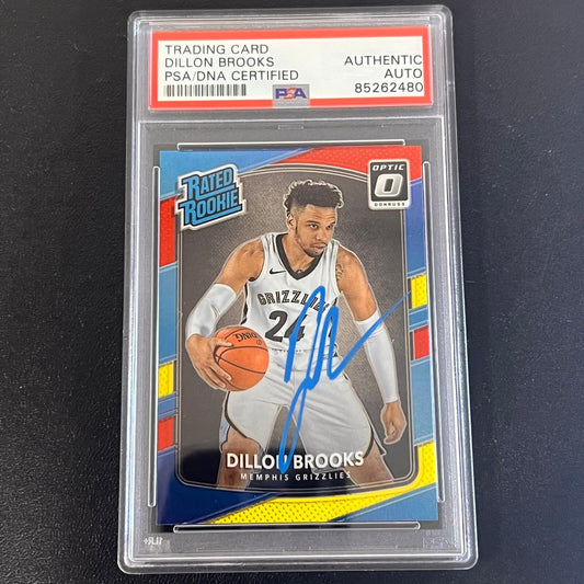 2017-18 Optic Donruss Rated Rookie #152 Dillon Brooks Signed Card AUTO PSA Slabb