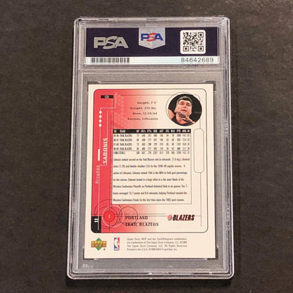 1999-00 Upper Deck MVP #131 ARVYDAS SABONIS Signed Card AUTO PSA Slabbed Trail B