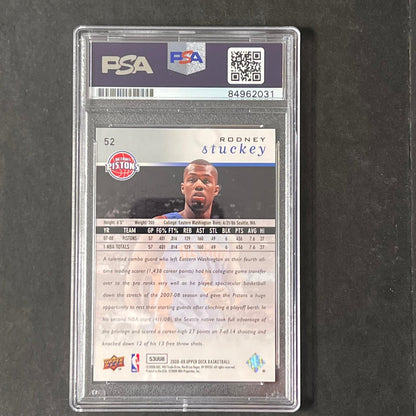 2008-2009 Upper Deck #52 Rodney Stuckey Signed Card AUTO PSA Slabbed Pistons