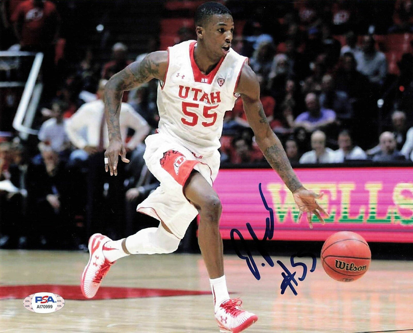 Delon Wright signed 8x10 photo PSA/DNA Utah Utes Autographed Mavericks