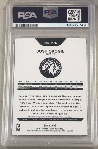 2018-19 NBA Hoops #276 Josh Okogie Signed Rookie Card AUTO PSA Slabbed RC Timber