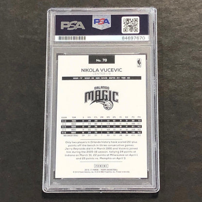 2016-17 NBA Hoops #78 Nikola Vucevic Signed Card AUTO PSA Slabbed Magic